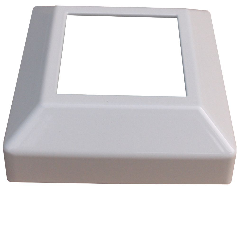 Details about    White Aluminum Low-Profile Post Base Cover Fits 2 1/2" Square Post RDI 