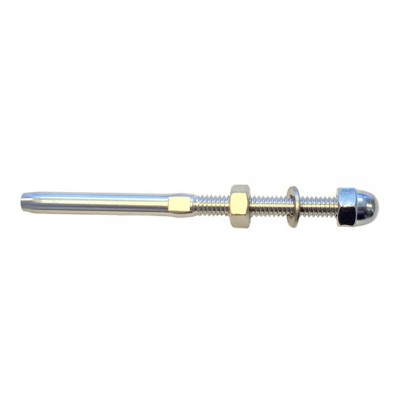 Threaded rod and stud for cable railing