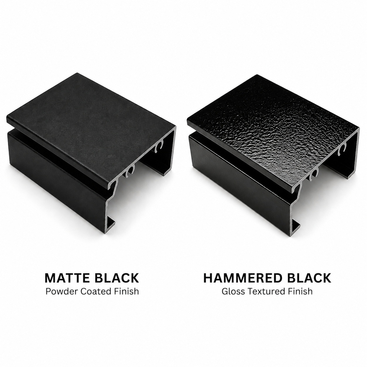 Hammered Black and Matte Black Comparison