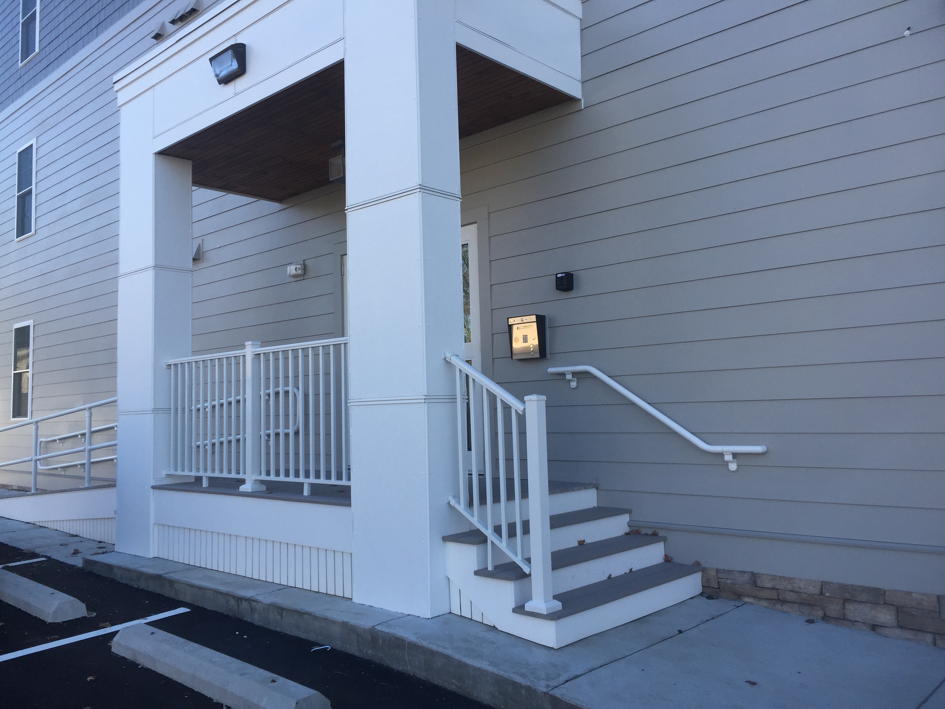 White ADA Wall Mounted Handrail