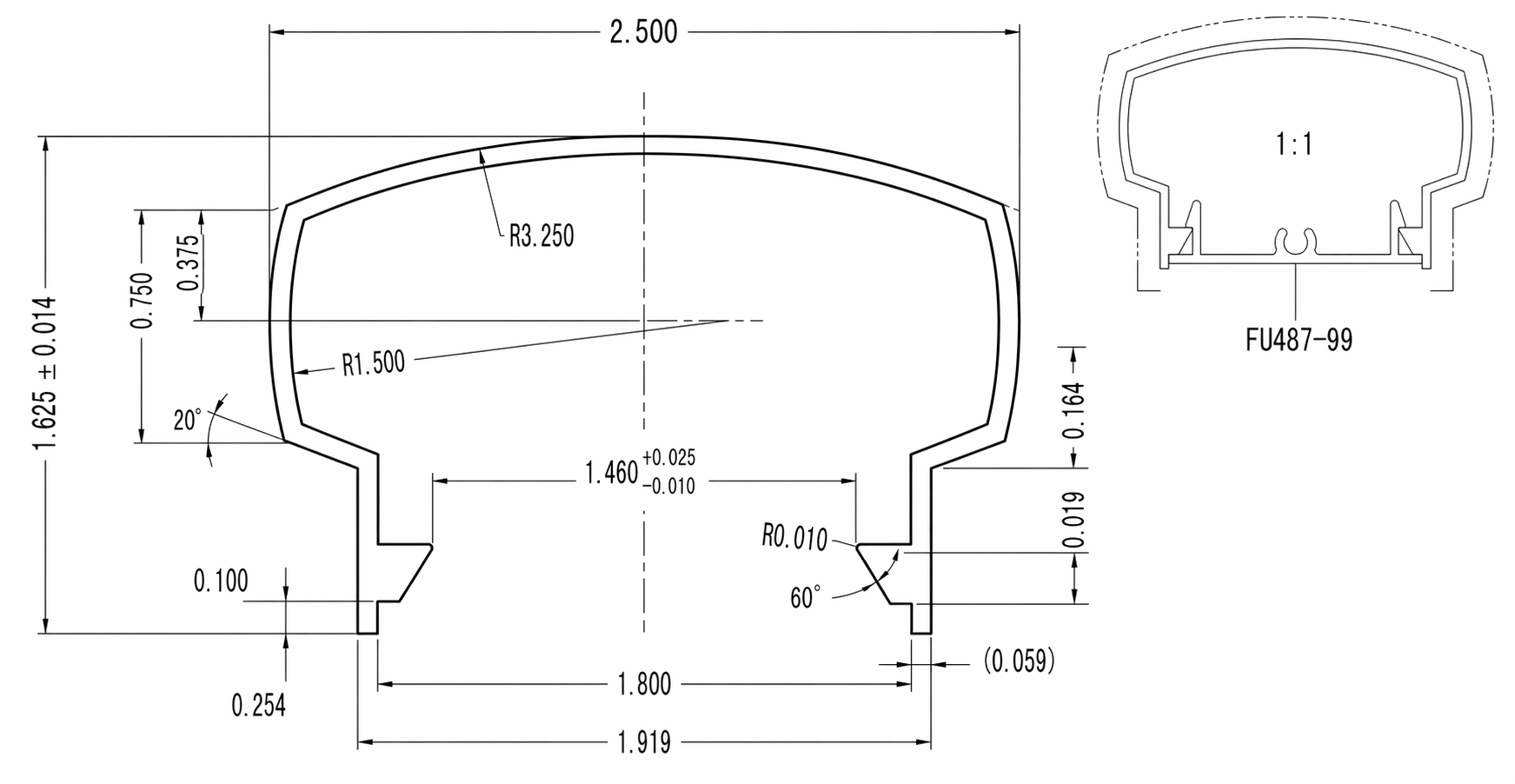 Top Cap Mushroom Imperial Dimensions