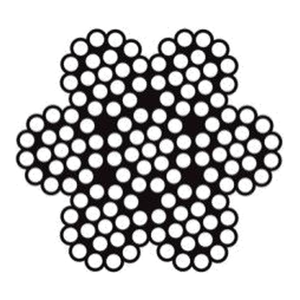 7x19 stainless wire rope construction cross-section