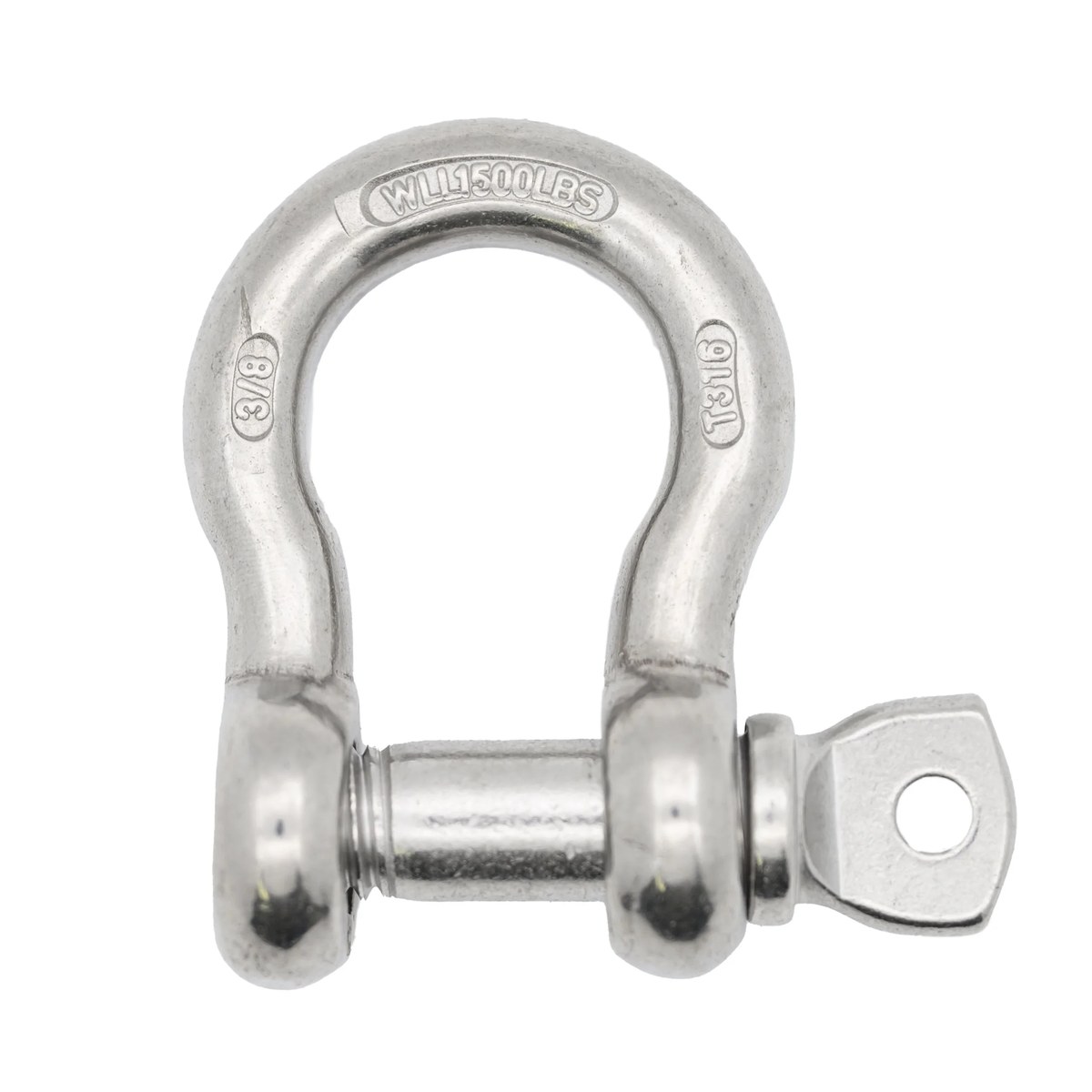 316 Stainless Screw-Pin Anchor Shackle, Embedded Markings