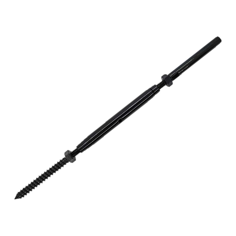 Black oxide lag and wrench flat stud with turnbuckle