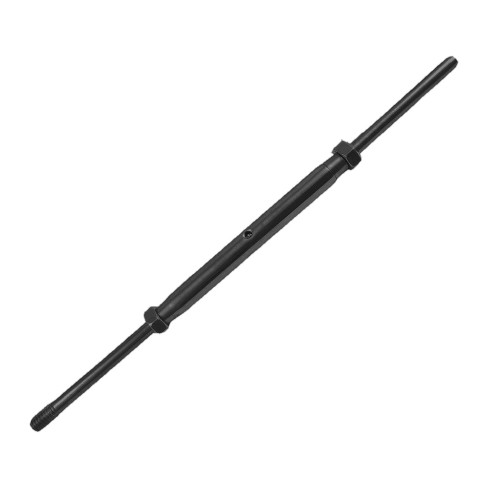 Black oxide rod and life line stud with pipe body turnbuckle