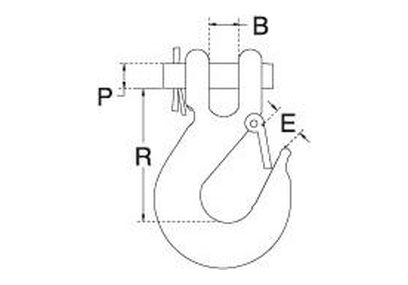 Clevis hook dimension drawing