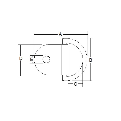 316 Stainless D-Ring Pad Eye, 3mm x 20mm - Image 2