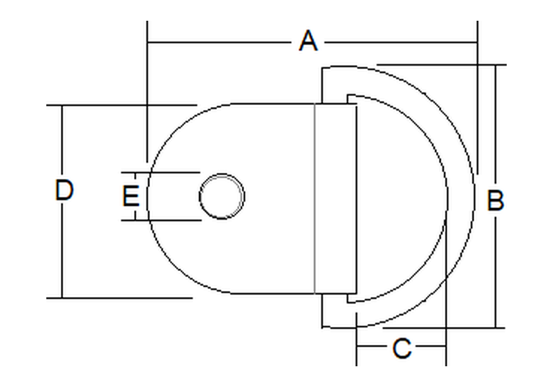 D-ring pad eye dimension drawing