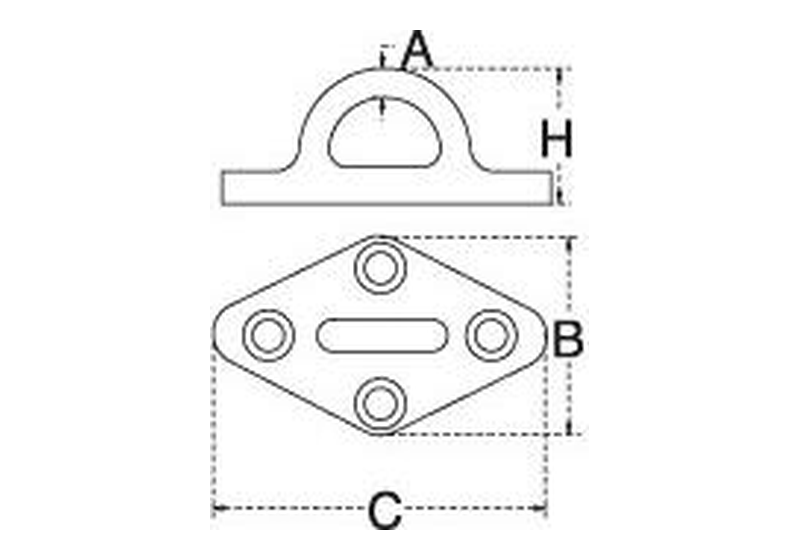 Diamond pad eye dimension drawing