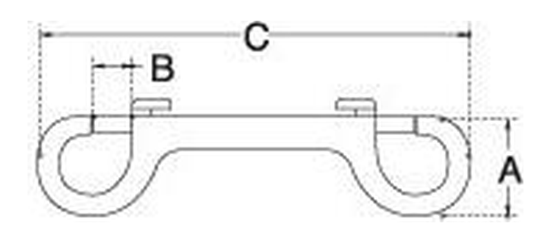 Double-ended bolt snap dimension drawing