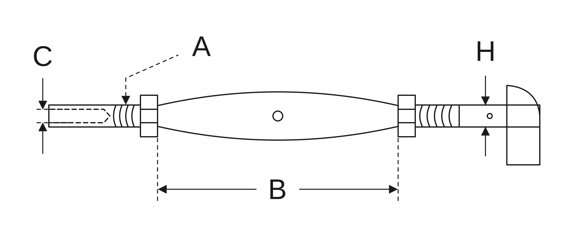 Drop Pin and Life Line Stud Turnbuckle dimension drawing