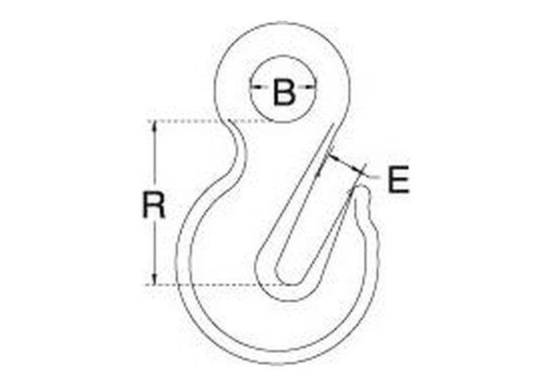 Eye hook dimension drawing