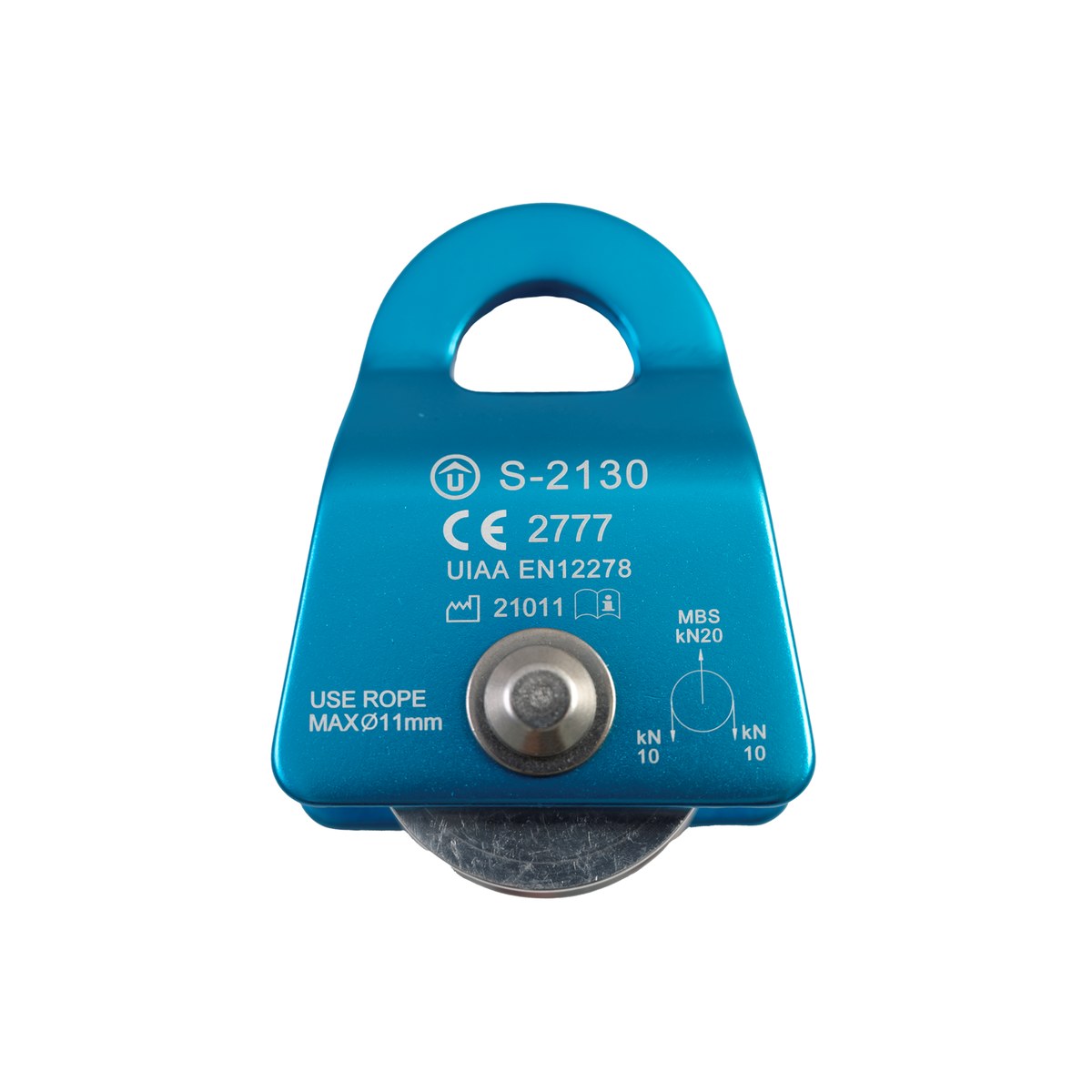 Small Aluminum Mobile Pulley with Ball Bearing, 20 kN