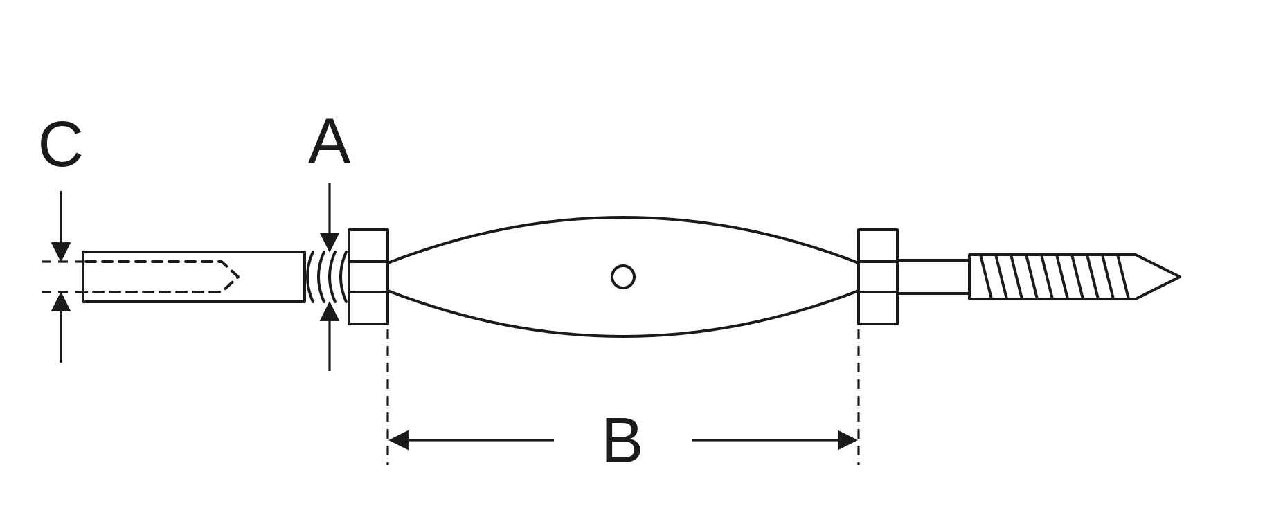 Lag and Life Line Stud Turnbuckle dimension drawing