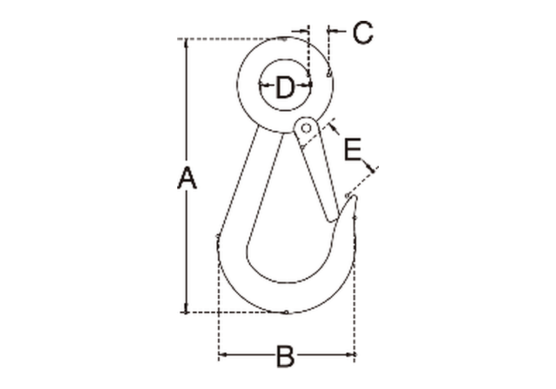 Large-eye slip hook dimension drawing