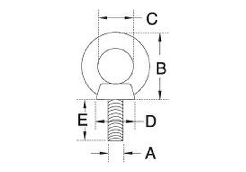 Lifting eye bolt dimension drawing