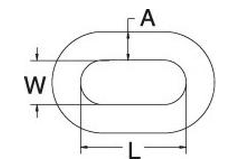 Long-link chain dimension drawing