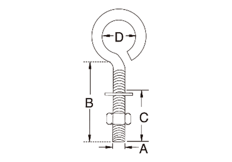 Machinery eye bolt dimension drawing