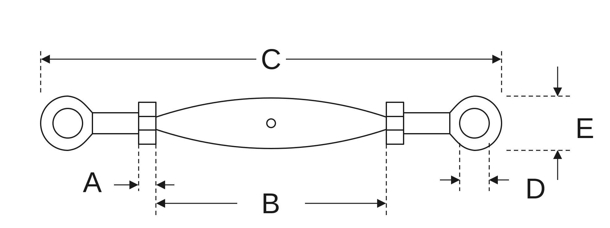 Marine Eye and Eye Turnbuckle dimension drawing