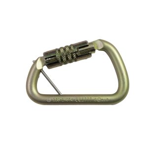Steel Modified-D Carabiner, Triple Lock with Captive Pin