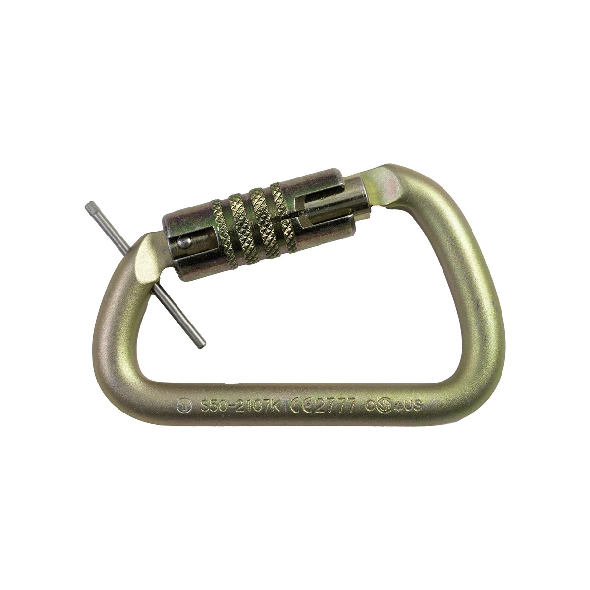 Steel Modified-D Carabiner, Triple Lock with Captive Pin - Image 3