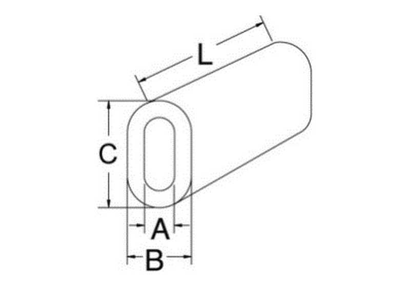 Oval swage sleeve dimension drawing