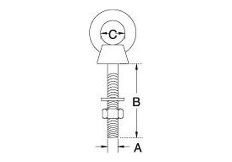 Shoulder eye bolt dimension drawing