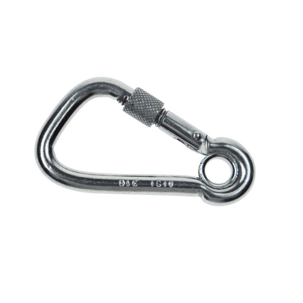 316 Stainless Asymmetric Spring Hook with Locking Screw Nut