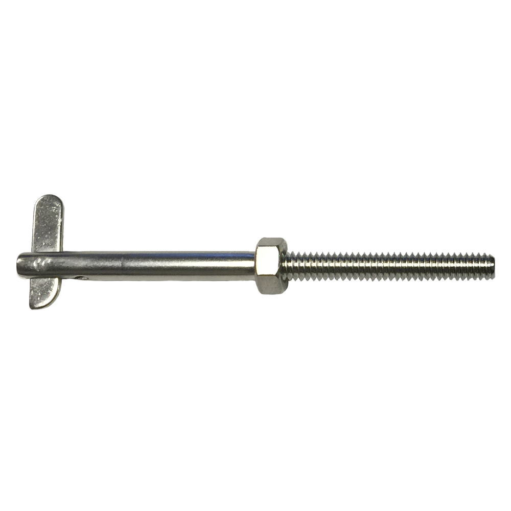 Stainless steel threaded drop pin with hex nut