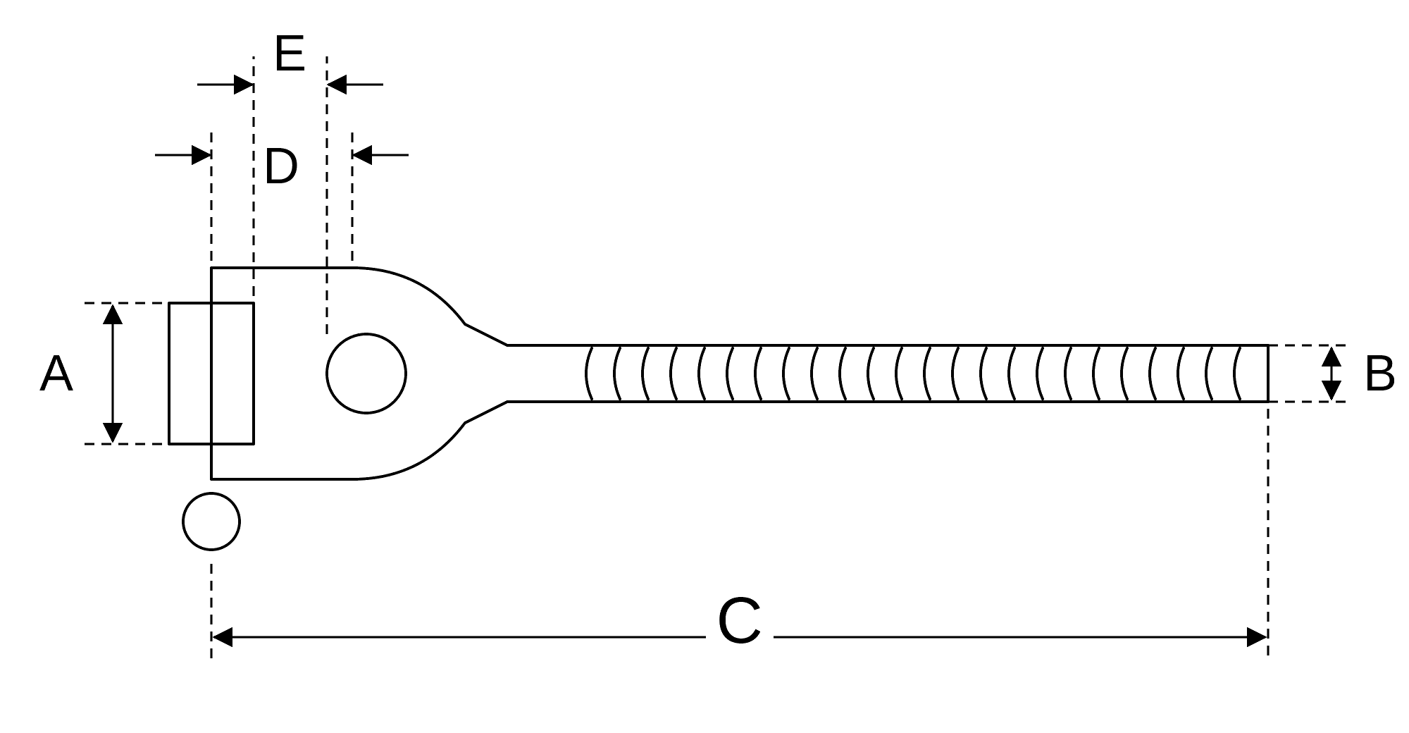 Threaded Toggle dimension drawing