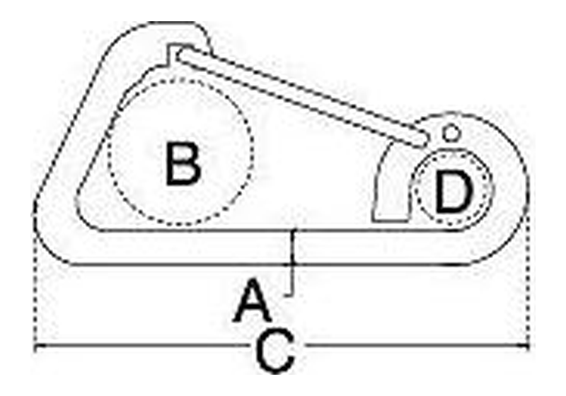 Triangle harness clip dimension drawing