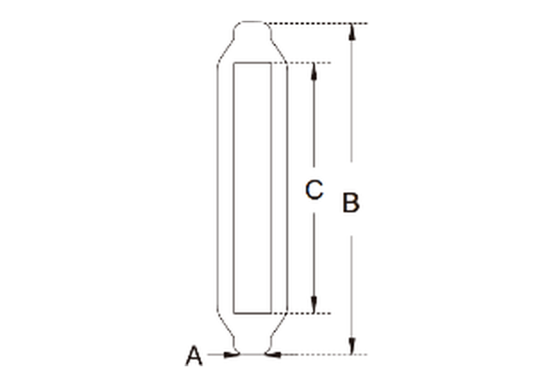 Turnbuckle body dimension drawing