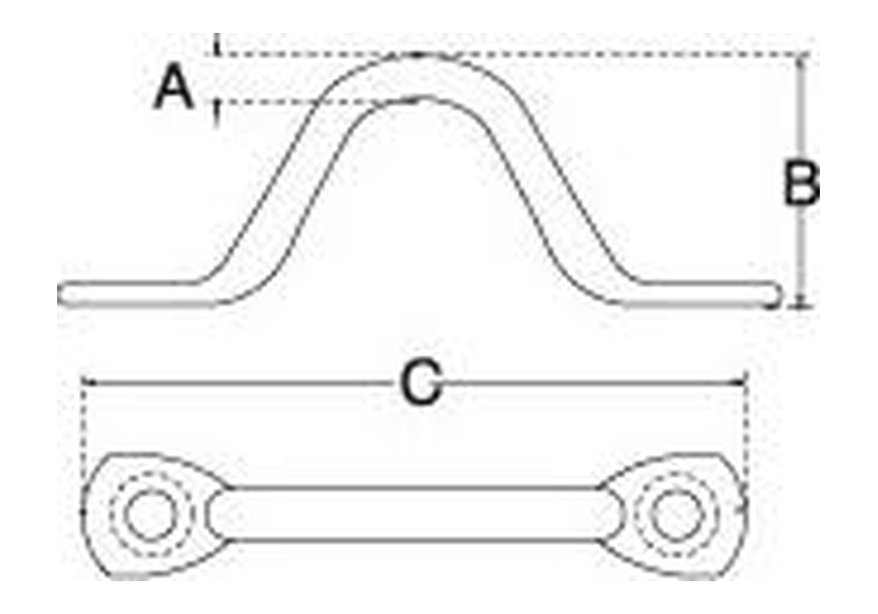 Wire eye strap dimension drawing
