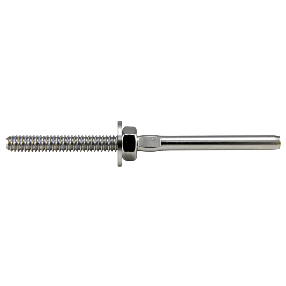 Stainless steel hand swage wrench flat stud with flat washer and hex nut
